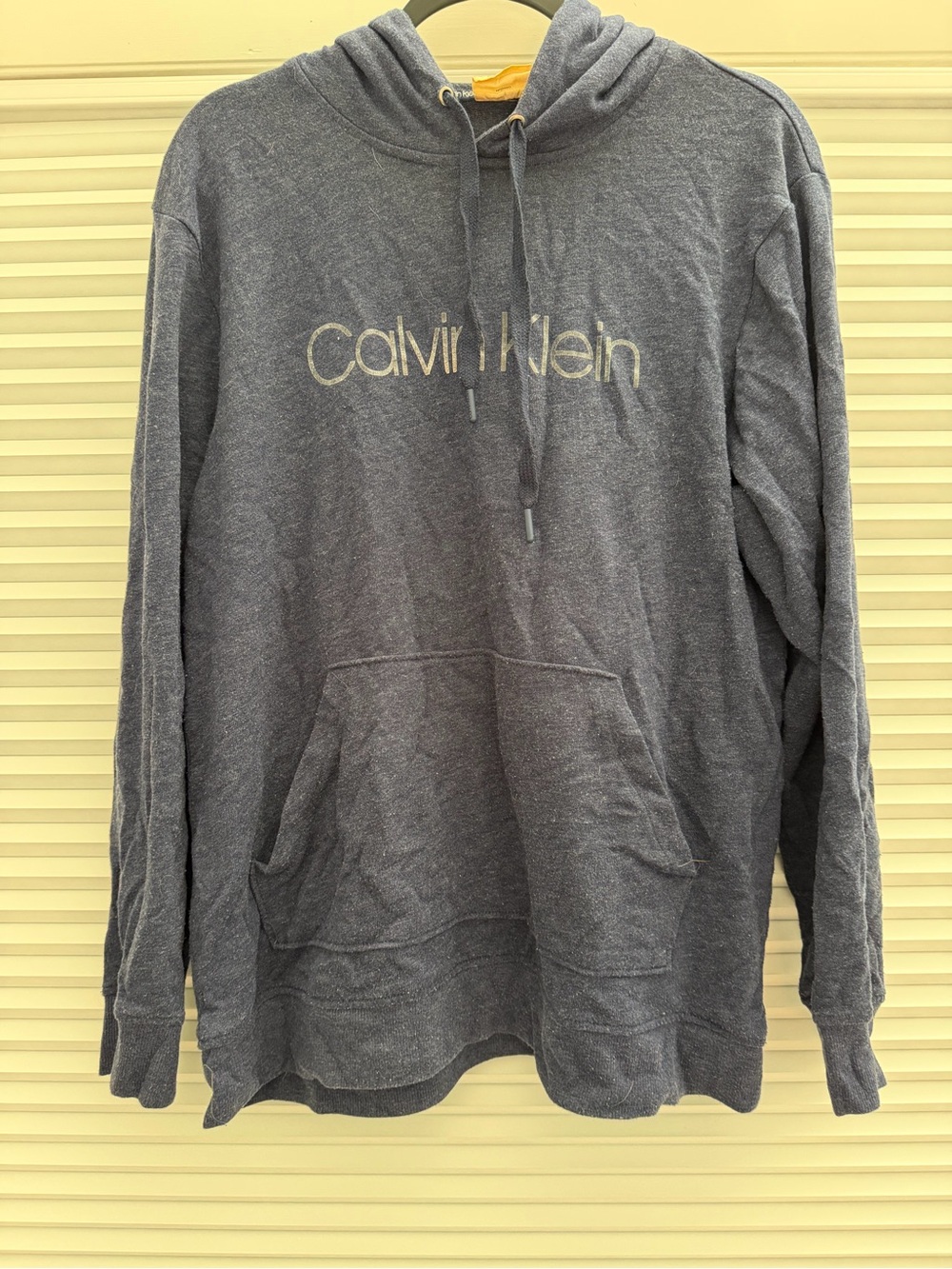 Calvin Klein Men's Heather Navy Logo Hoodie